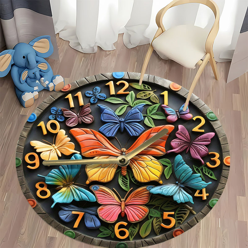 Commercial Wall Printing - 3D-dimensionale vlinderbos wandklok bedrukt mat groot