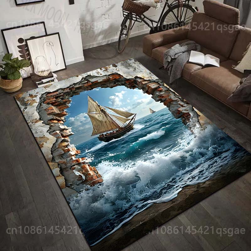 Commercial Wall Printing - 1PC Zeilschip door gebroken muur Print