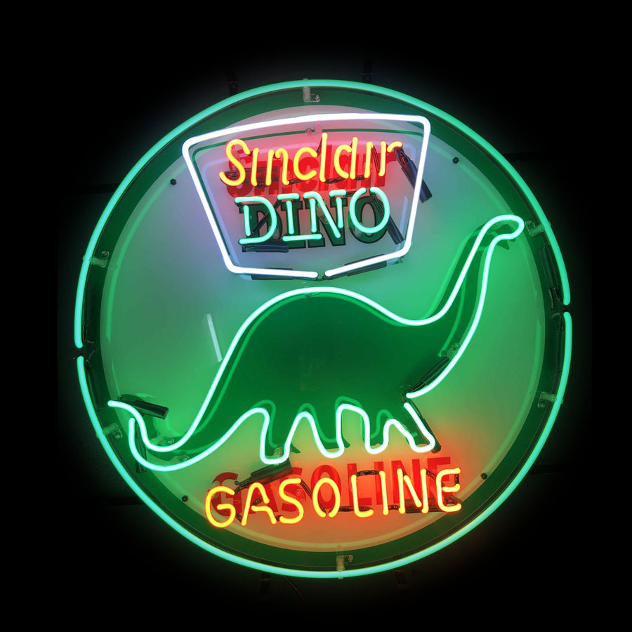 Commercial Wall Printing - Sinclair Dino Gasolin Gas Oil Neonlichtreclame